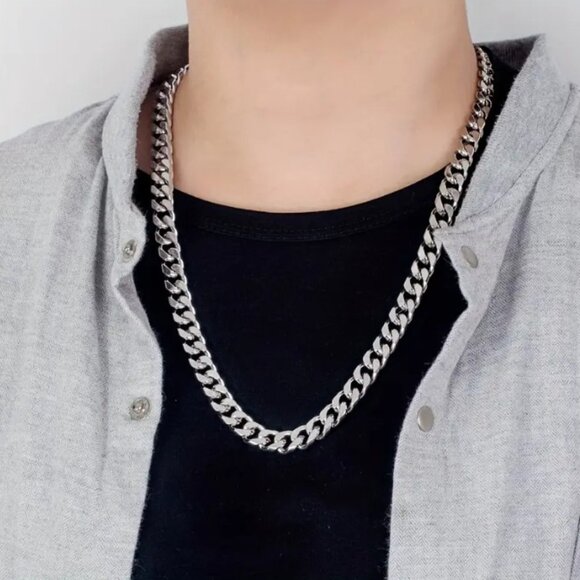 Hip Hop Cuban Link Curb Chain Necklace Solid 925 Sterling Silver, Hypoallergenic - Picture 2 of 13